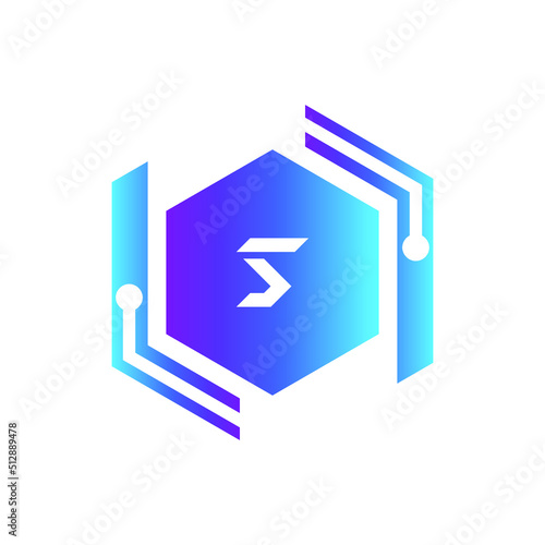 Creative Letter S logo design with point or dot symbol