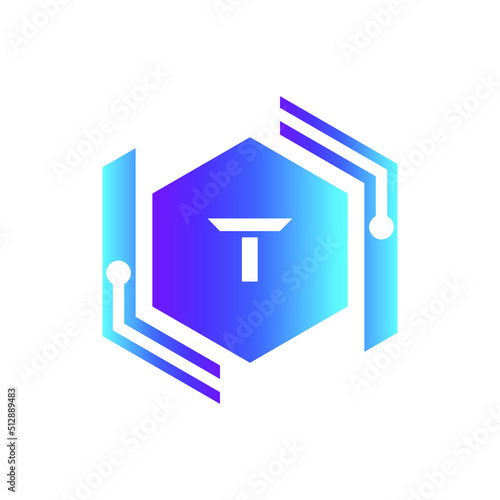 Creative Letter T logo design with point or dot symbol