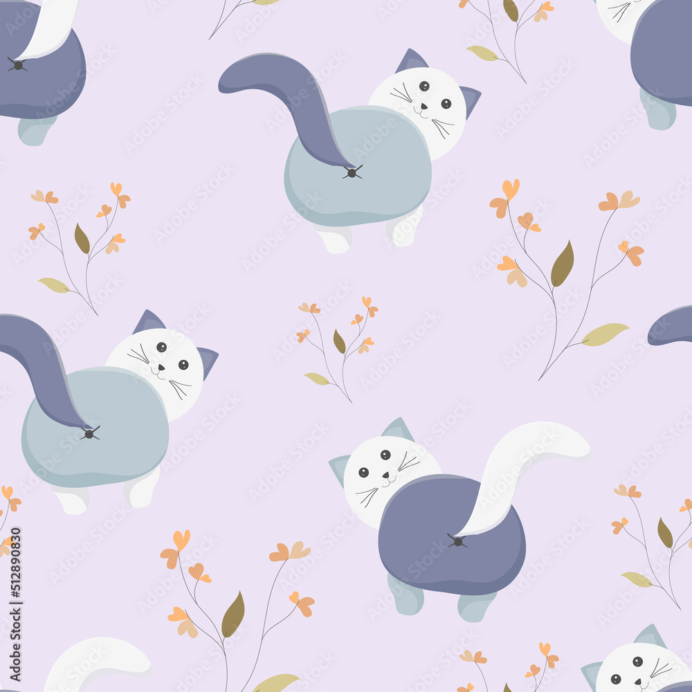 seamless pattern with cute pastel cat background seamless pattern with cute pastel cat background