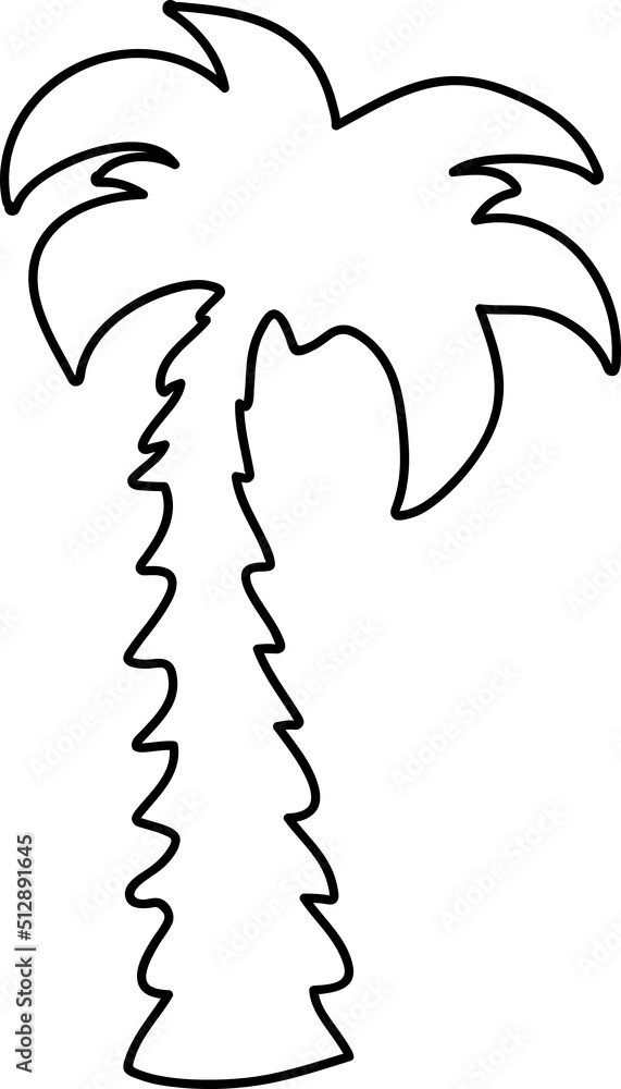 Palm tree ;ine art vector design on white background..eps Palm tree ;ine art vector design on white background..eps