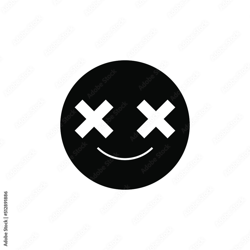 Cool rave smiley icon. Flat style emoji illustration isolated on white background. Vector EPS 10 Cool rave smiley icon. Flat style emoji illustration isolated on white background. Vector EPS 10