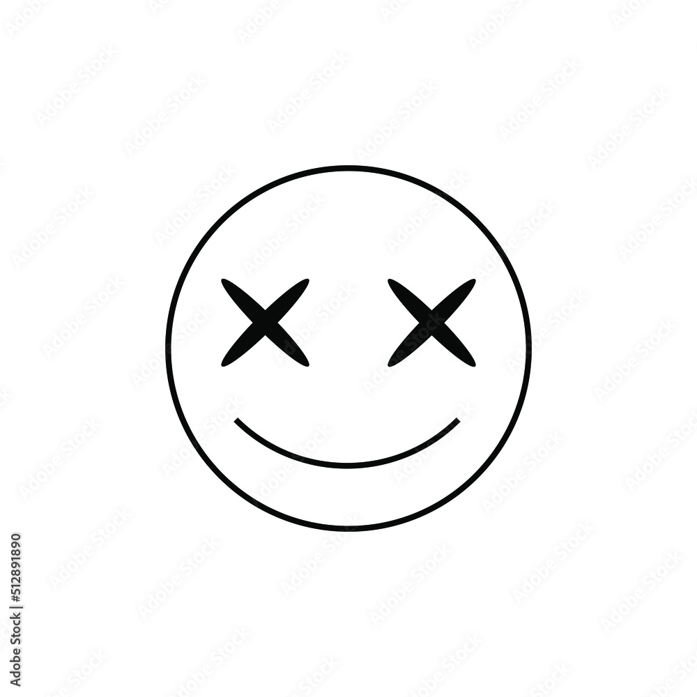 Cool rave smiley icon. Flat style emoji illustration isolated on white background. Vector EPS 10 Cool rave smiley icon. Flat style emoji illustration isolated on white background. Vector EPS 10