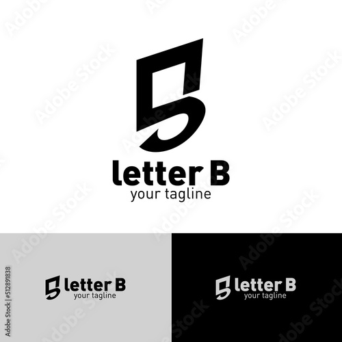 B five business logo, number 5 logo for your company 