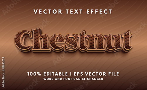 Chesnut brown hair color style text effect template