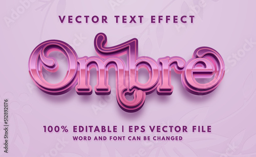 Ombre hair color stylistic text effect template