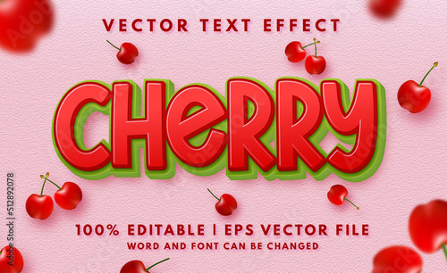 Red cherry editable text effect style template