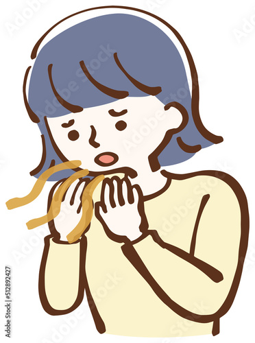口臭くさい　女性　イラスト