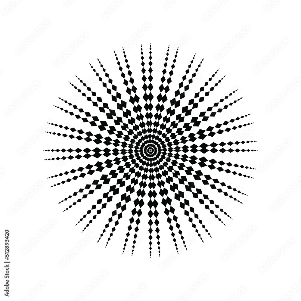 Mandala made from Rectangles Composition. Modern Contemporary Mandala for Logo, Decoration or Graphic Design. Vector Illustration Mandala made from Rectangles Composition. Modern Contemporary Mandala for Logo, Decoration or Graphic Design. Vector Illustration