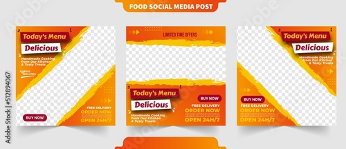 Delicious menu or tasty eat food menu for restaurant promotion menu social media content post poster flyer banner template