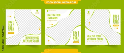Healthy fresh food menu or diet food menu for restaurant promotion menu social media content post poster flyer banner template