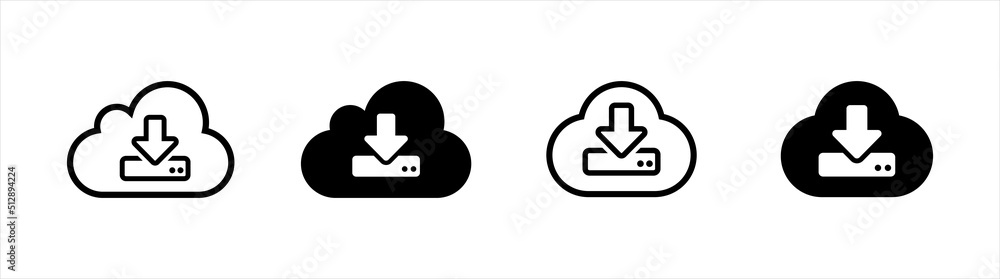 Cloud download icon. Download cloud arrow signs and symbol, vector illustration Cloud download icon. Download cloud arrow signs and symbol, vector illustration