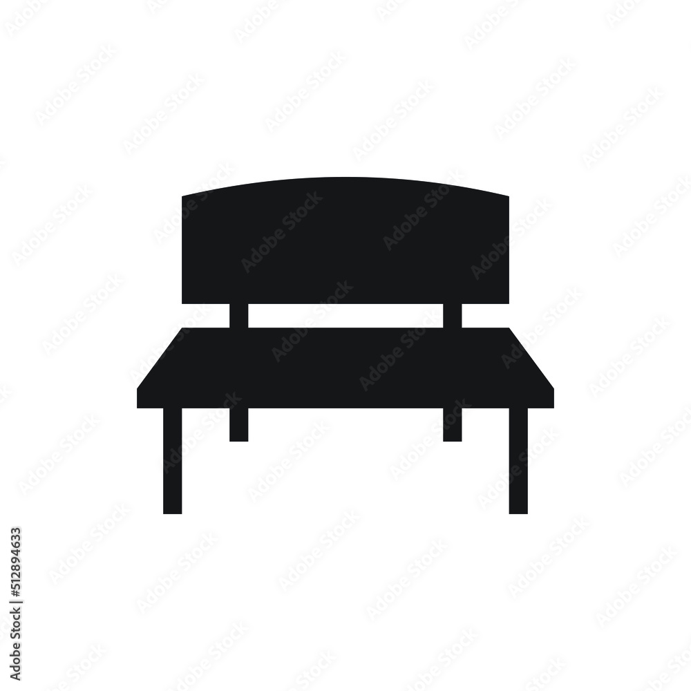 Bench icon design isolated on white background Bench icon design isolated on white background