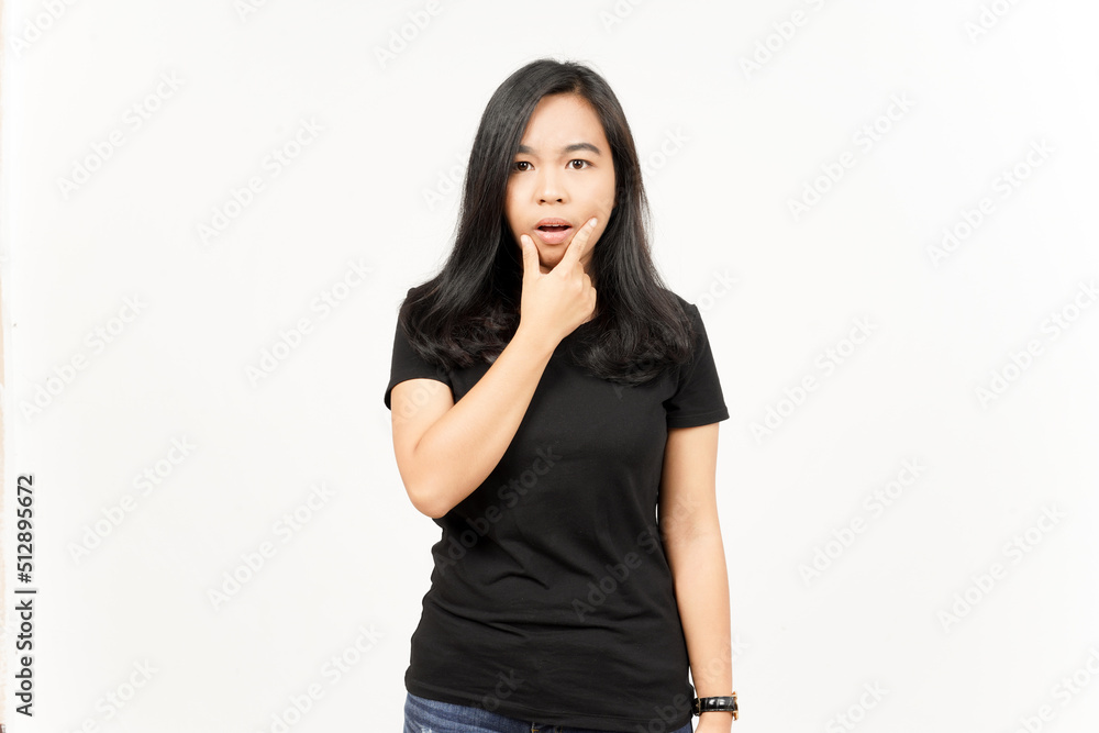 WOW face expression of Beautiful Asian Woman Isolated On White Background WOW face expression of Beautiful Asian Woman Isolated On White Background