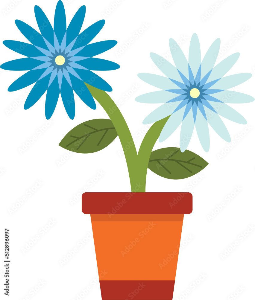 Potted Flower Cartoon Illustration