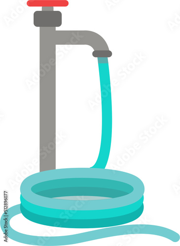 Garden Tap with Hose Cartoon Illustration