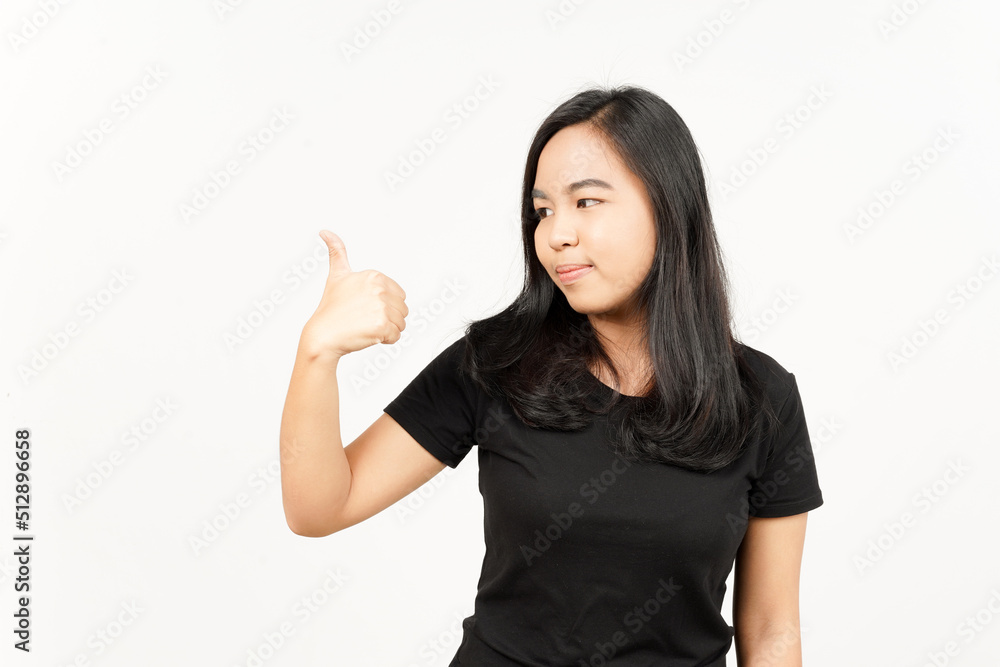 Showing thumbs up of Beautiful Asian Woman Isolated On White Background Showing thumbs up of Beautiful Asian Woman Isolated On White Background