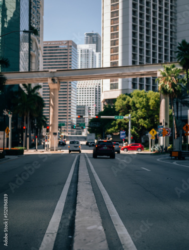 street views Brickell miami downtown cars morning traffic  © Alberto GV PHOTOGRAP