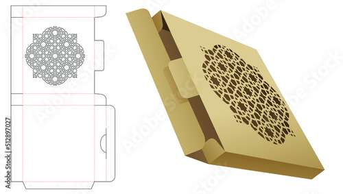 Arabic pattern packaging box die cut and 3D mockup