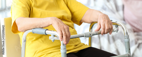 Disabled senior woman with ...