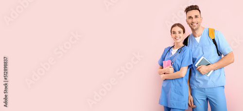 Medical students on pink ba...