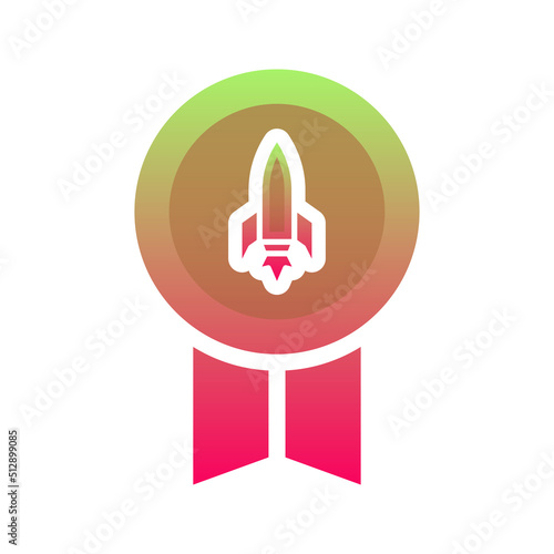 rocket medal logo gradient design template icon element