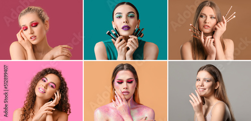 Set of beautiful young wome...