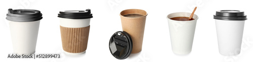Set of takeaway paper cup o...