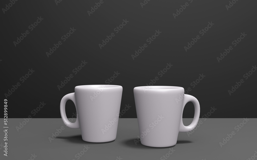 Mug on black background mock up 3d rendering Mug on black background mock up 3d rendering