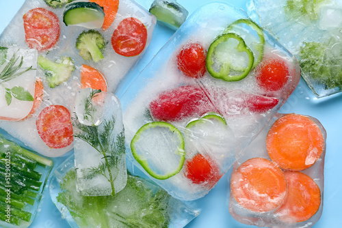 Fresh cut vegetables frozen...