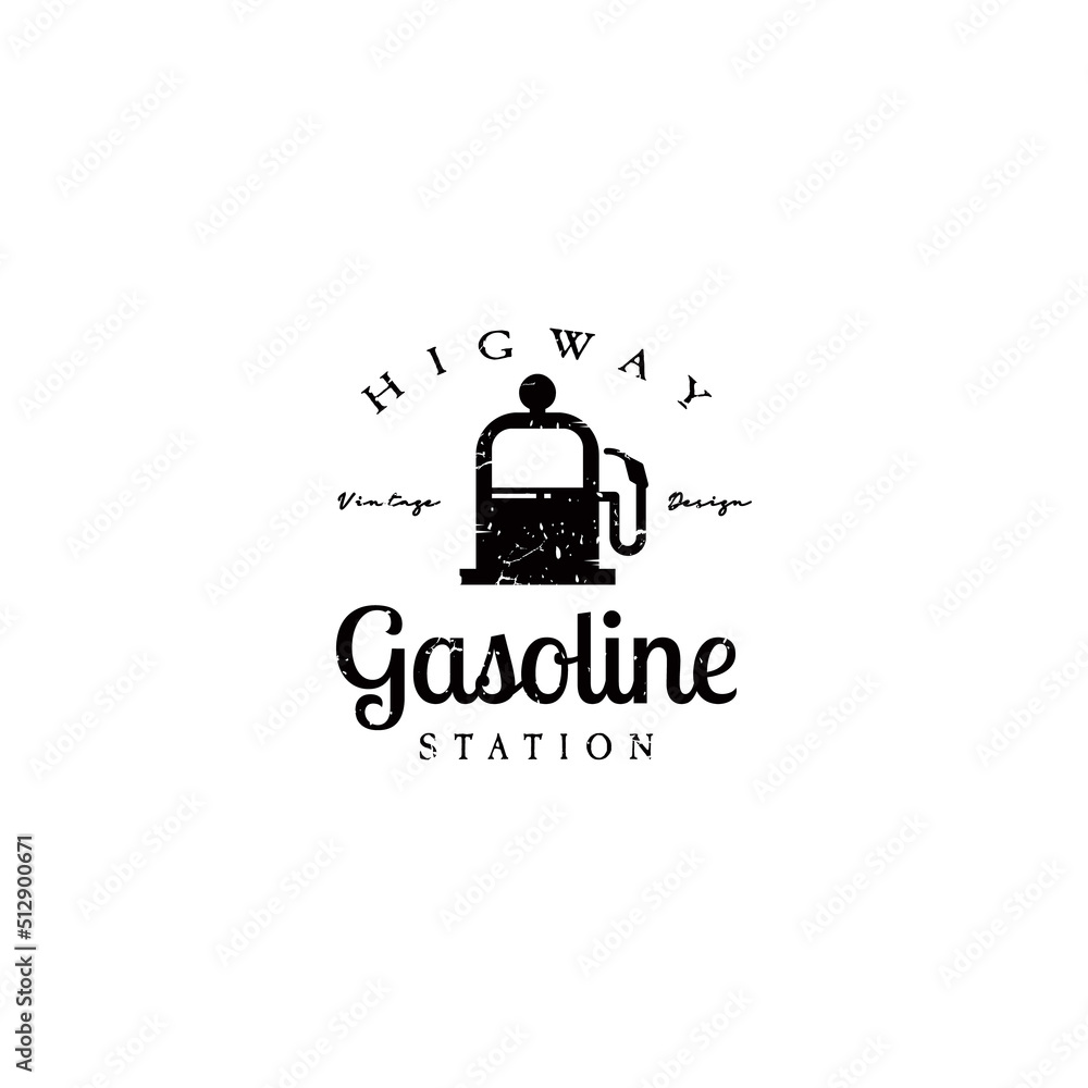 gasoline logo design retro hipster vintage