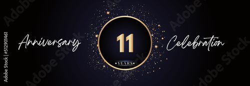 11th years anniversary celebration for brochure, banner, happy birthday, wedding, greetings, ceremony, graduation, invitation card. 11 Year Anniversary Template Design Vector.
