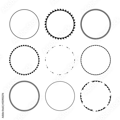 set of circle textured frame  
