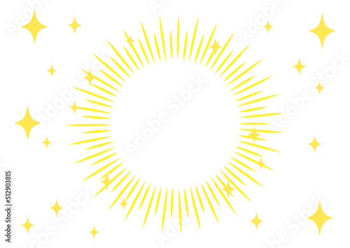 キラキラ幸せオーラ全開の集中線