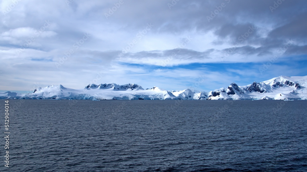 Snow covered mountains at Portal Point, Antarctica Snow covered mountains at Portal Point, Antarctica