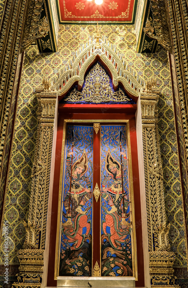 Bangkok,Thailand on December6,2020:Beautiful art and architecture of Wat Ratchabophit.