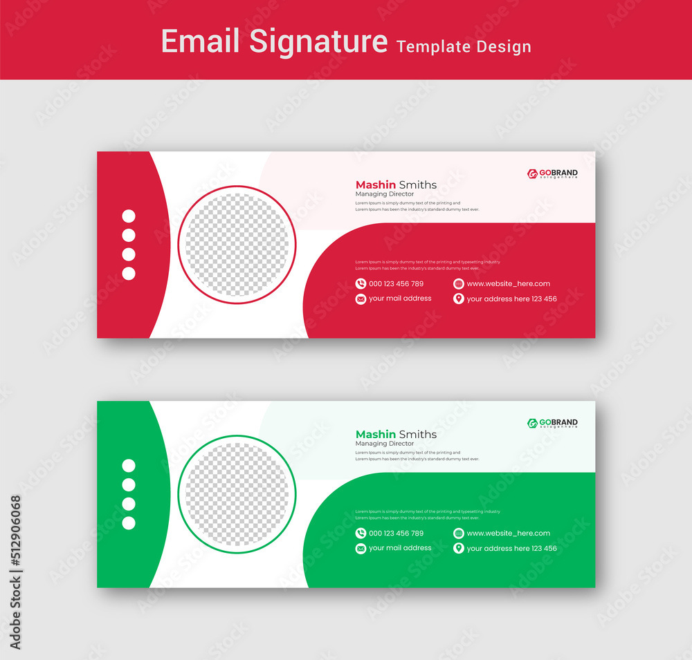 Business modern and minimal layout email signature template design Business modern and minimal layout email signature template design