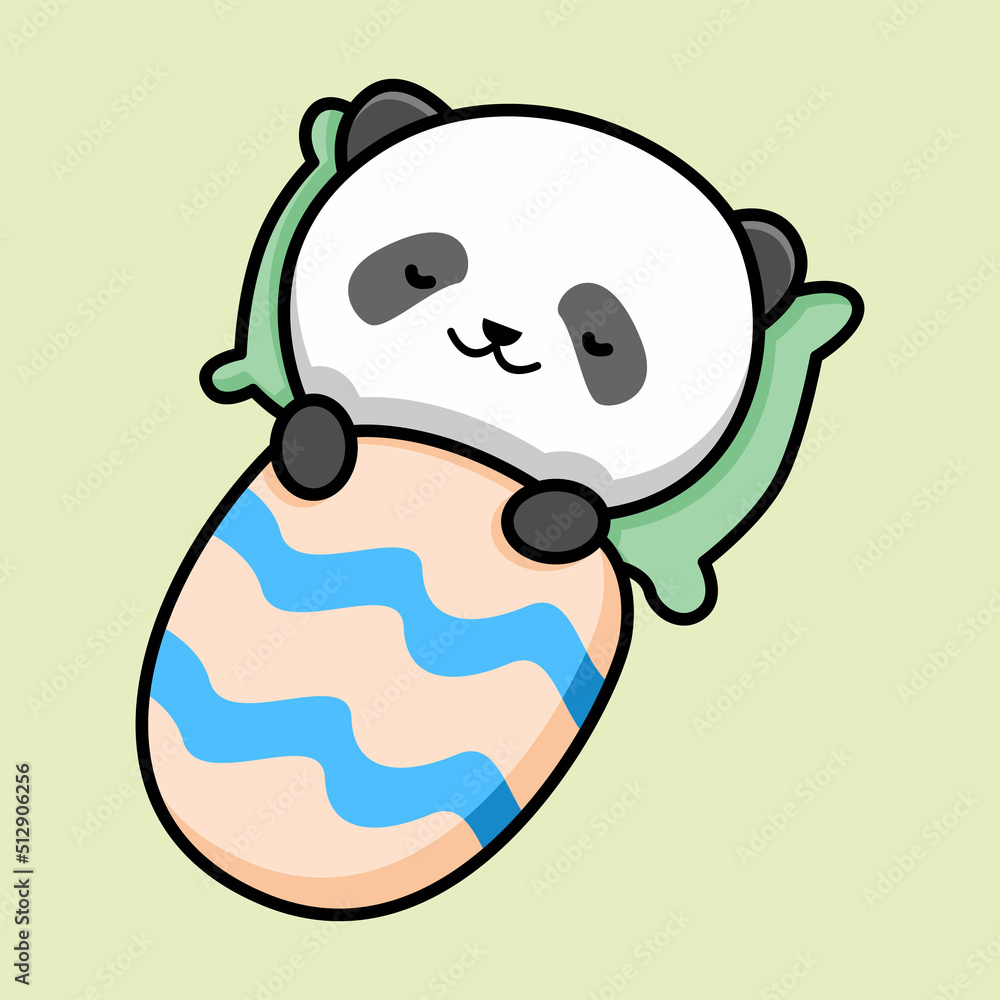 Obraz premium Cute sleeping panda cartoon design