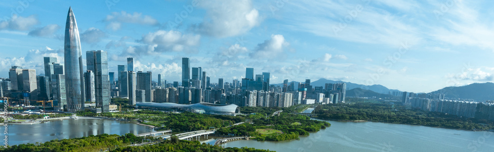 Aerial view of landscape in Shenzhen city,China Aerial view of landscape in Shenzhen city,China