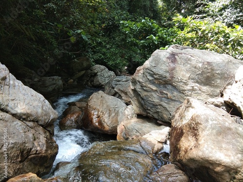 The rocks and forests are so beautiful with clear flowing water