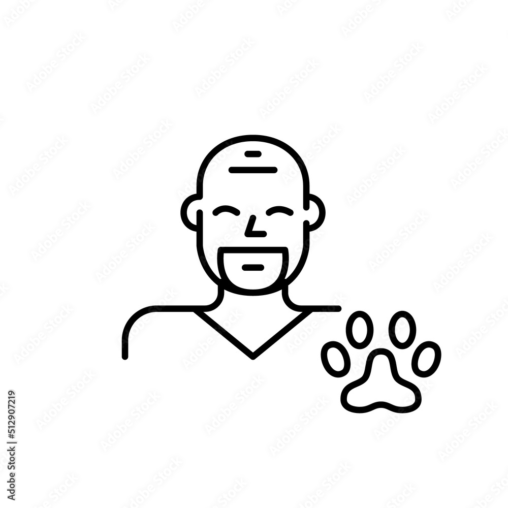 Animal doctor. Male veterinarian. Pixel perfect, editable stroke line icon Animal doctor. Male veterinarian. Pixel perfect, editable stroke line icon