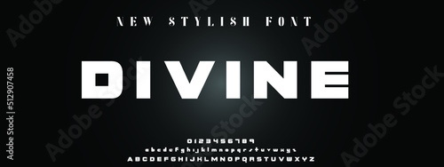 Fotografering DIVINE Abstract Fashion font alphabet
