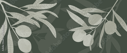 Fotografie, Obraz Abstract botanical vector background