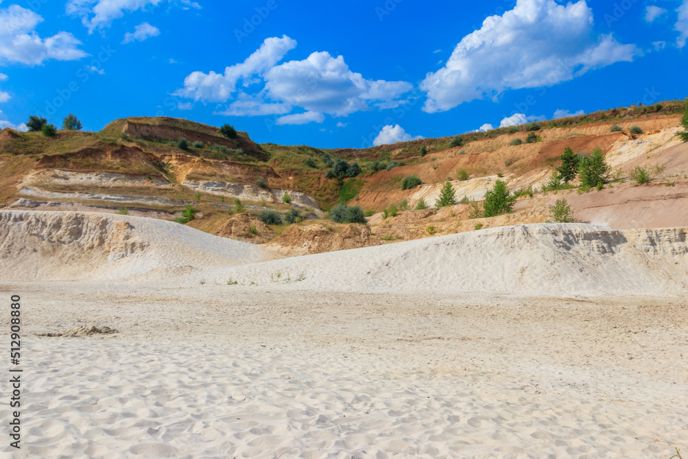 View of the white sand hills