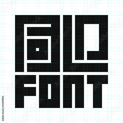 Editable bold font concept with grid template + tutorial.