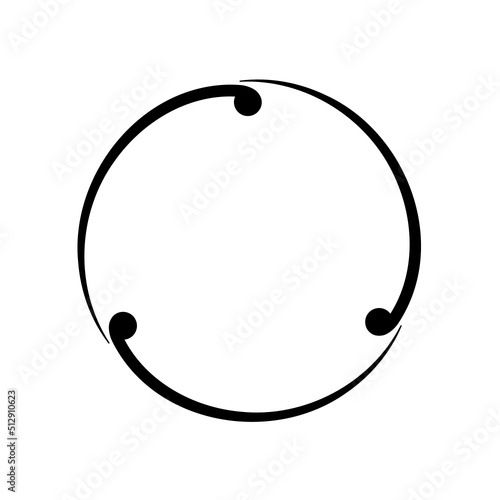 巴紋・細三つ巴（ほそみつともえ）