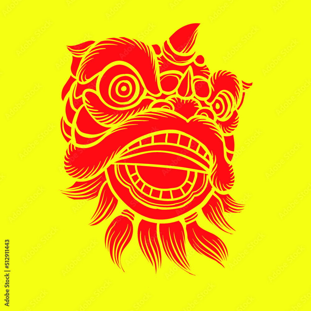 Obraz premium Dragon Lion barongsai china vector illustration gong xi fa cai new year