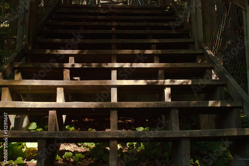 wooden stairway