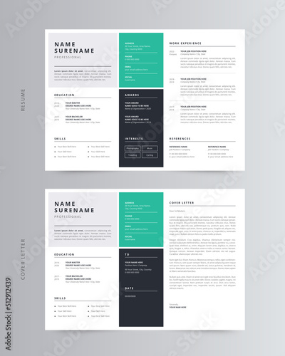 Landscape Resume/CV and Cover Letter Template