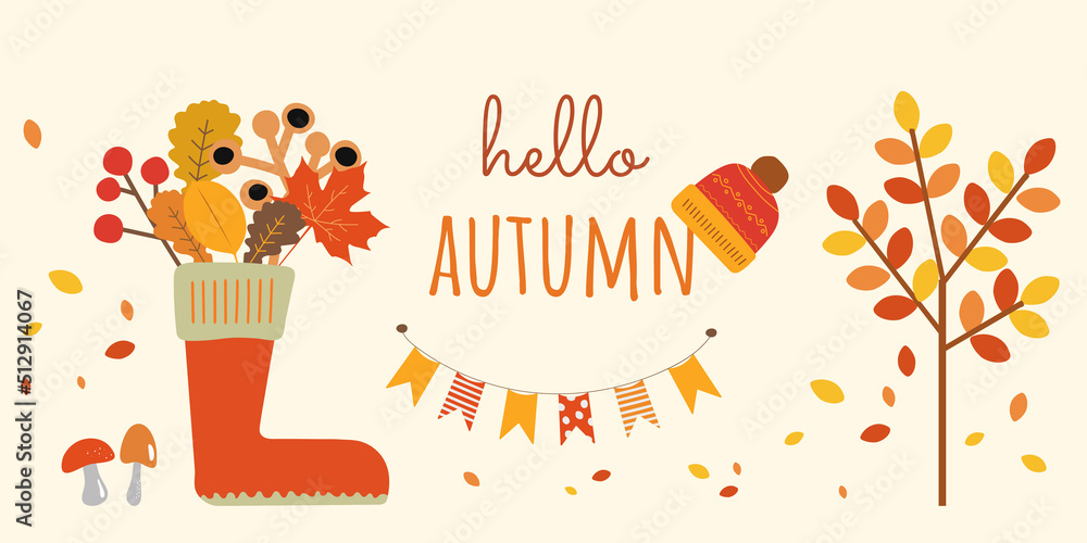 Fototapeta premium Autumn vector paint