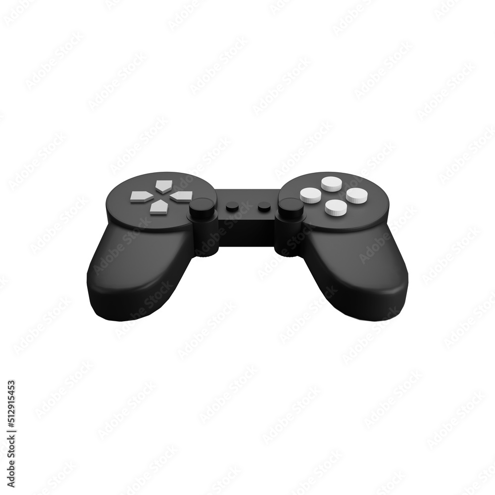 Isolated Grey Video Game Remote Icon In 3D Style. Isolated Grey Video Game Remote Icon In 3D Style.